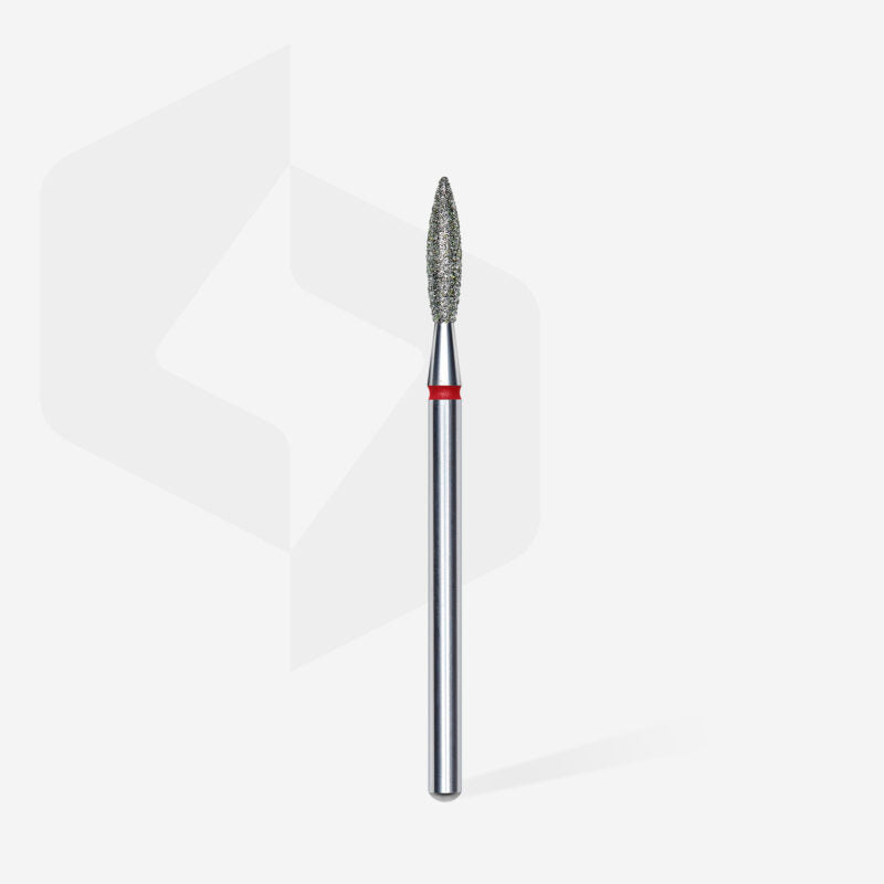 FA10R023/10 Diamond nail drill bit flame red EXPERT head diameter 2,3 mm / working part 10 mm