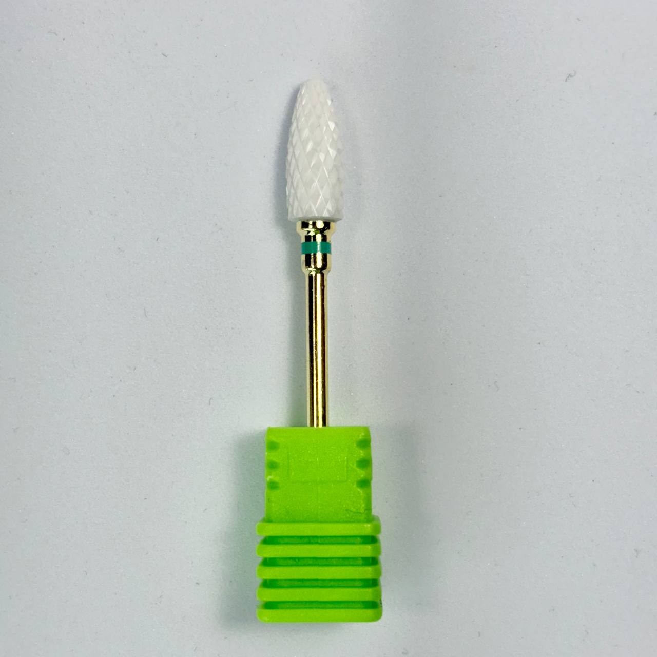 Сeramic nail drill bit. XF-Shank Gold 3/32" Flame ST (green)