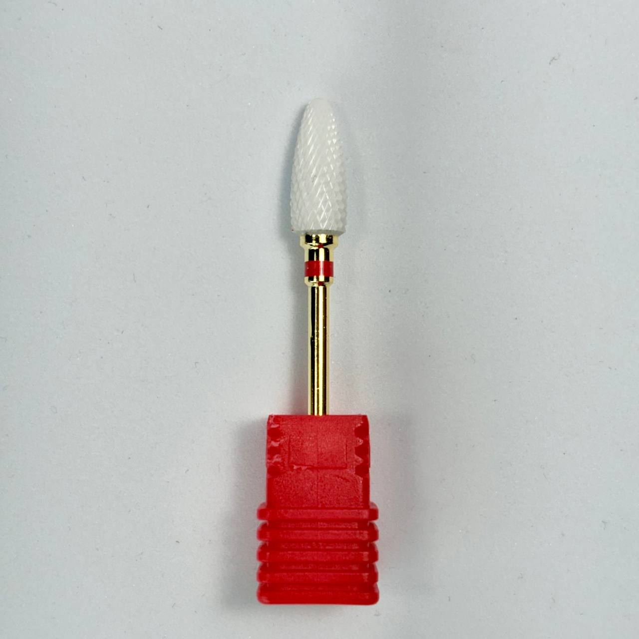 Сeramic nail drill bit. XF-Shank Gold 3/32" Flame ST (Red)